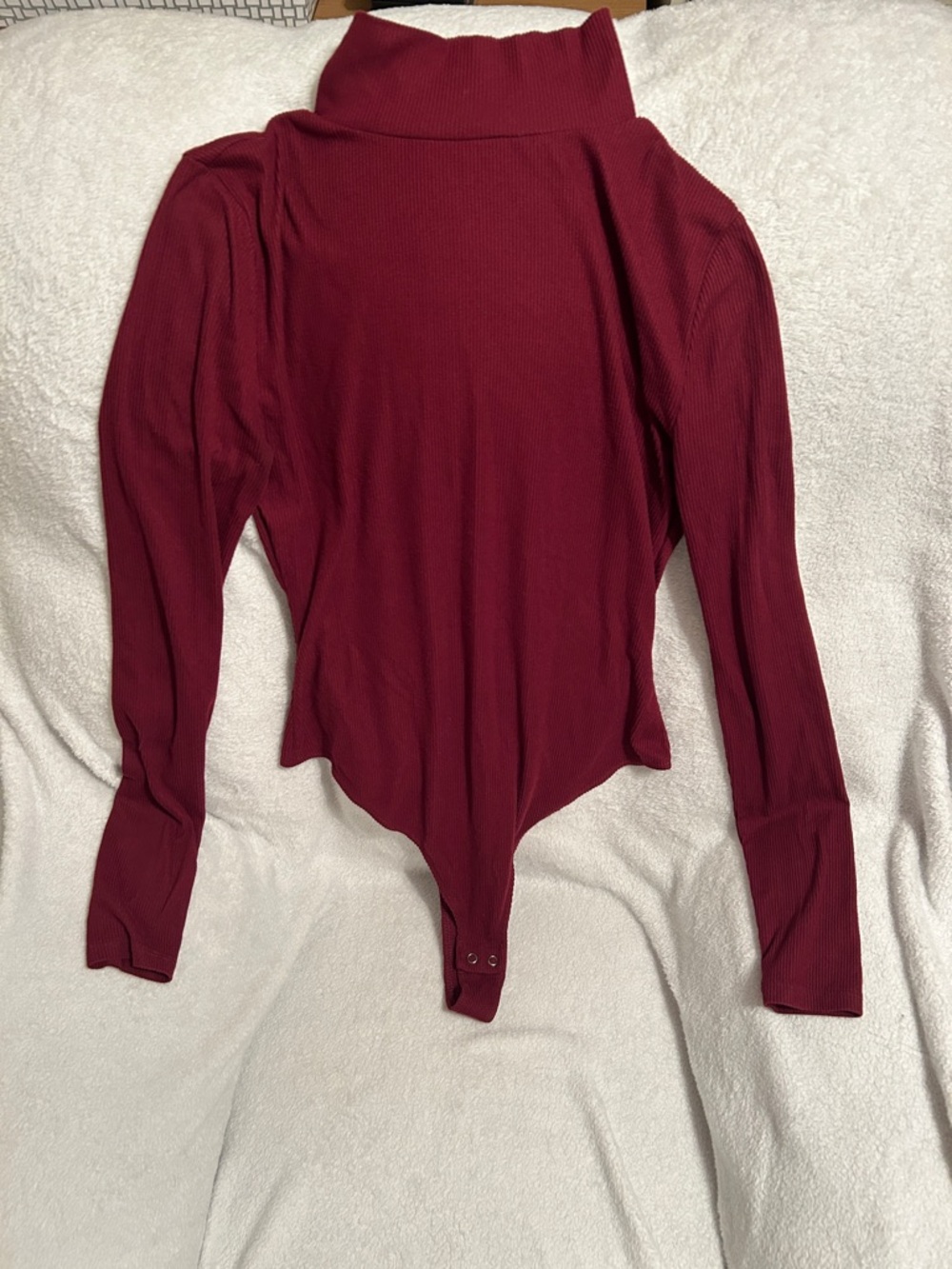 SO Wine Ribbed Turtleneck Bodysuit